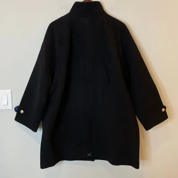 J.Crew Toscana Coat Italian Stadium Cloth Wool Midi City Classic CE180 Black 6 - Picture 8 of 16